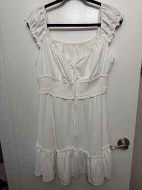 Ruffle sleeve sweetheart neckline dress - Size L